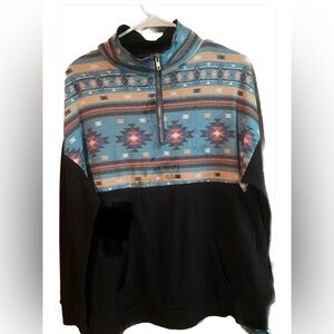 Size-L Mirol Quarter Zip Aztec Pullover